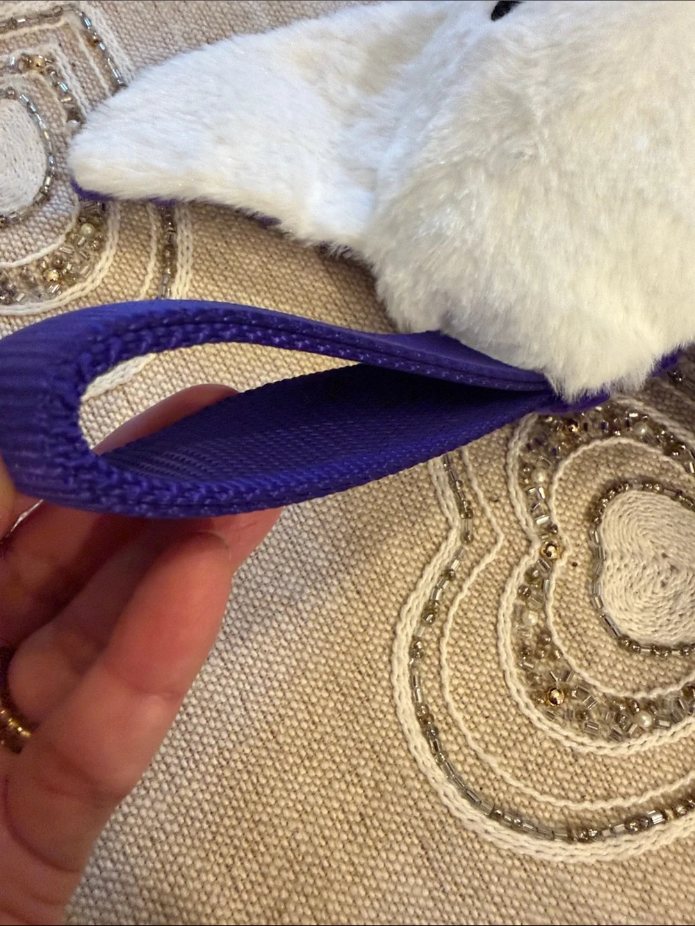 Bark Manny Ray Dog Toy with Purple  tug Handle